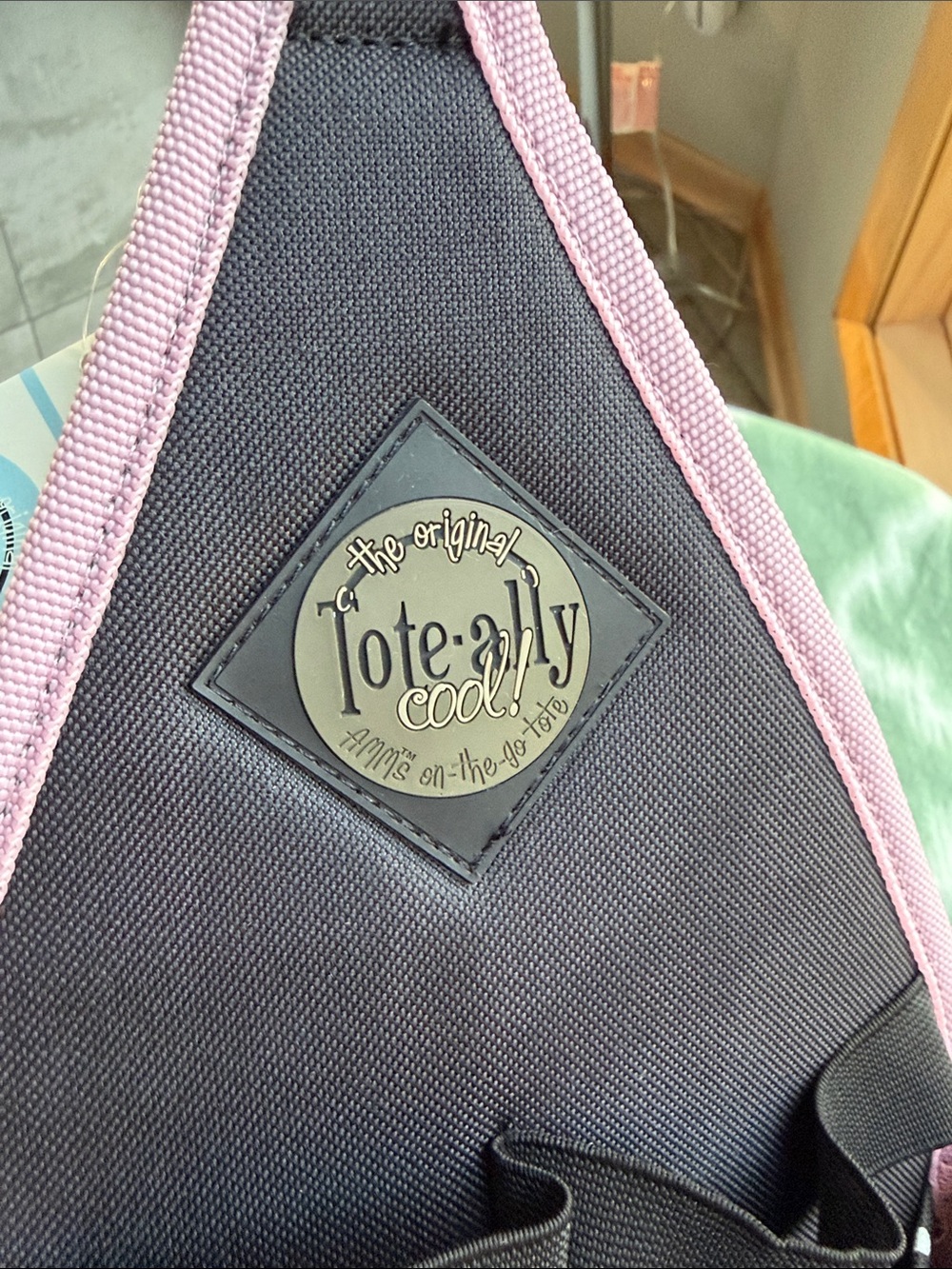NWT AMM’s Tote-Ally Craft Tote Organizer Bag in Black White Polka Dots Pink Trim - Picture 9 of 13